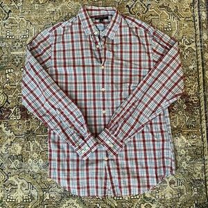 Banana Republic Red and White Plaid Shirt